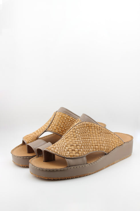 DFC Relax Men Woven Leather Slip-On Sandals
